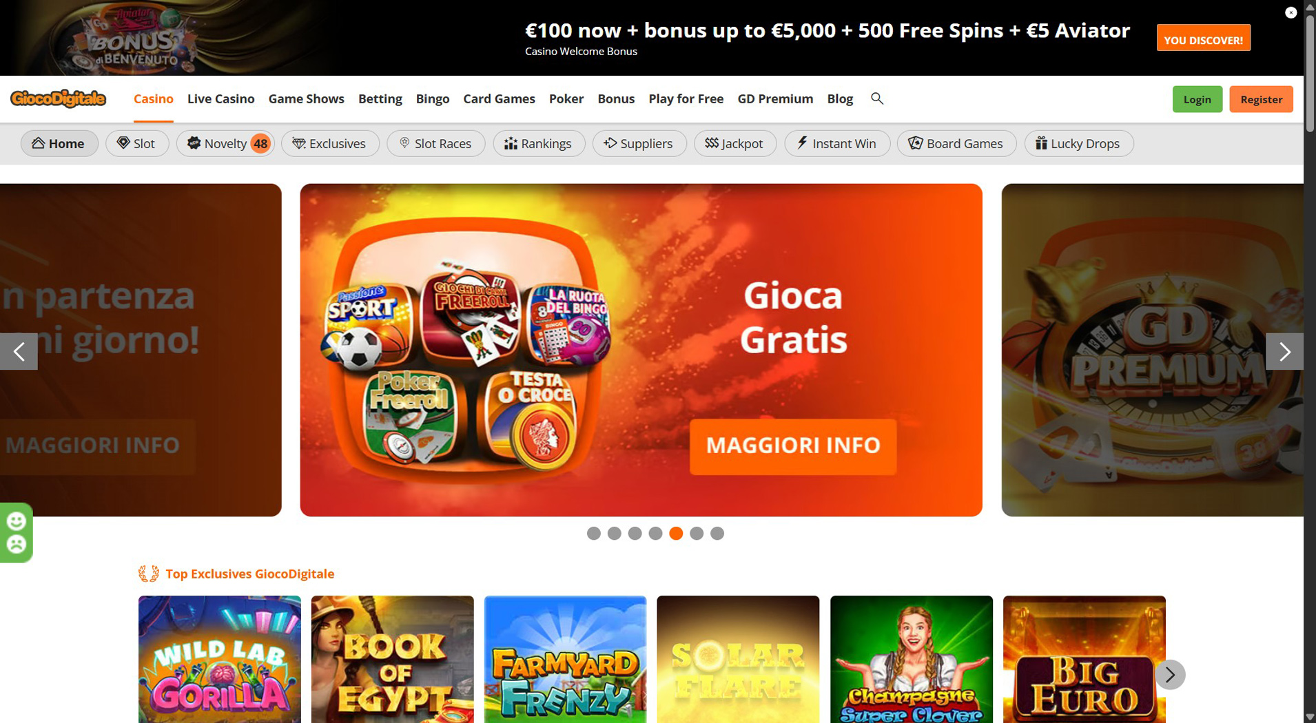 8. Gioco Digitale- Bonus popolare del casinò Volt